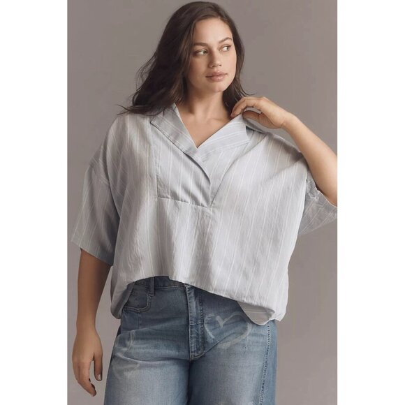 NWT Size S - Anthropologie The Dylon Short-Sleeve Wide-Placket Top - Picture 5 of 16